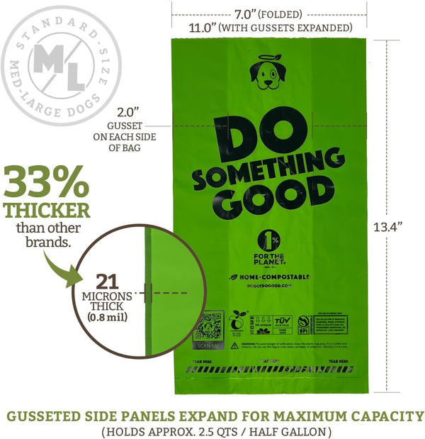 Doggy Do Good - 180 Count, Heavy Duty Poop Bags for Dogs - Standard Size - Dog Waste Bags Made with 50% Recycled Plastic + 15% Biobased Material - Landfill-Friendly, Unscented, Leak-Proof | Heavy-Duty, Easy-Open Dog Bags - 50% Recycled Plastic & 15% Biobased Materials - Trash-Bin Ready & Land-Fill Friendly2