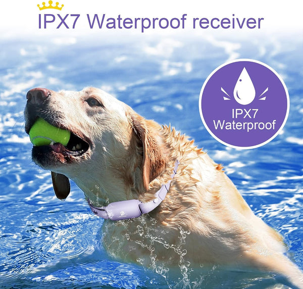 Bousnic Dog Shock Collar for 2 Dogs - (8-120Lbs) Waterproof Rechargeable Electric Dog Training Collar with Remote for Small Medium Large Dogs with Beep Vibration Safe Shock Modes(Purple)3