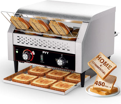 Commercial Conveyor Toaster 450Pcs/H - Commercial Toaster for Toast, Bun, Bagel, Bread, Heavy Duty Stainless Steel Toaster Oven for Restaurant, Bakery, Buffet Use1