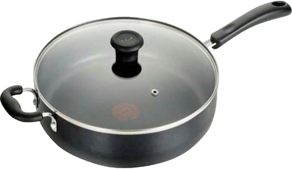 Specialty Nonstick Saute Pan with Glass Lid 5 Quart, Oven Broiler Safe 350F, Cookware, Deep Frying Pan with Handle, Skillet, Kitchen, Pots and Pans, Dishwasher Safe, Black1