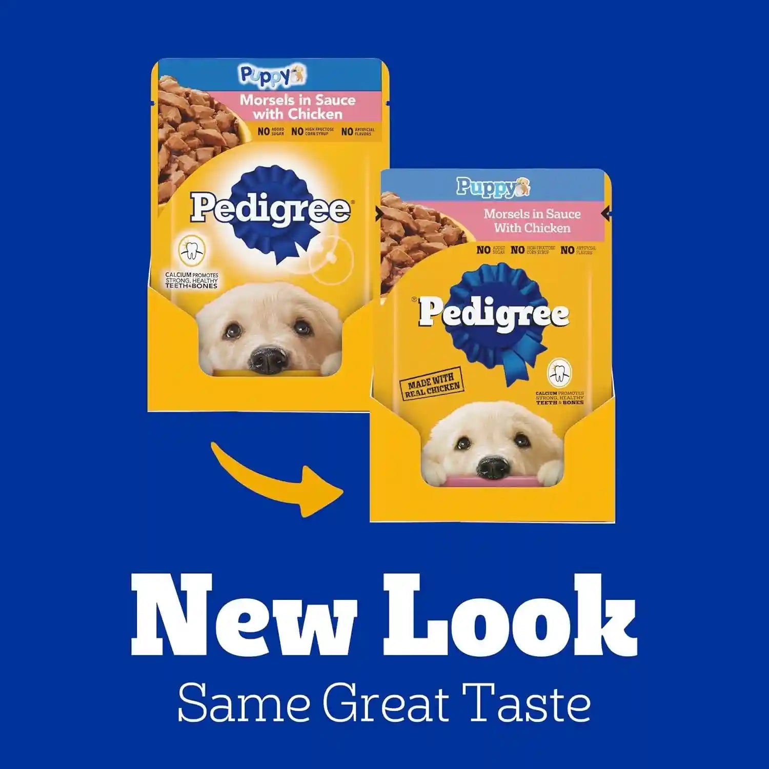 pedigree-puppy-morsels-wet-dog-food-pouch-chicken-3-5-oz-16-count-steam-cooked-high-quality-animal-protein-dha-brain-support-calcium-for-teeth-bones-topper-or-complete-meal