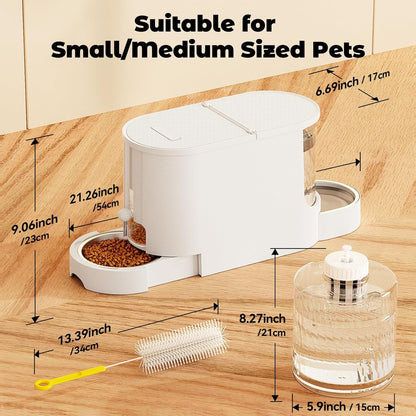 JUNSPOW Automatic Cat Feeder 2-In-1 Set with Stainless Steel Bowls | Dog Feeding & Watering Supply with Stailess Steel Bowls Large Capacity Low Noise9