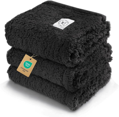 1 Pack 3 Calming Blankets Fluffy Premium Fleece Pet Blanket Soft Sherpa Throw for Dog Puppy Cat Beige Small (23" X16'')9