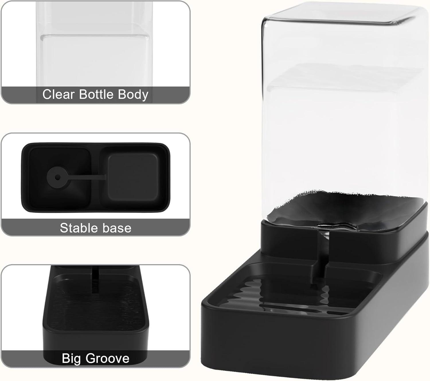 automatic-cat-feeder-and-water-dispenser-in-set-with-pet-food-bowl-gravity-dog-waterer-and-food-feeder-for-small-medium-dog-cat-puppy-kitten-large-capacity3-3l-black