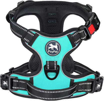 Poypet No Pull Dog Harness, No Choke Front Lead Dog Reflective Harness, Adjustable Soft Padded Pet Vest with Easy Control Handle for Small to Large Dogs(Pink, Medium)21