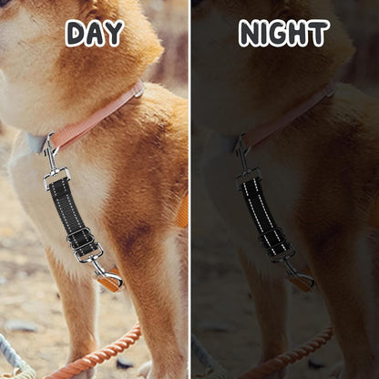 YUEPET Dog Safety Collar Clips 2 Pack Adjustable Prong Backup Clips Reflective Double Ended Backup Clasp Leash Connector for Dog Harness to Collar Safety Clip(Grey+Black) | Prong Collar Backup, Double-Ended Clips, Harness to Collar Connector, Reflective Strap, 7-8.2 in Adjustable Length, 2 Pack5