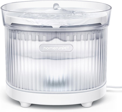 Homerunpet Cat Water Fountain with Wireless Pump, Ultra Quiet Pet Fountain | Bpa-Free, Detachable Design Easy to Clean Pet Water Fountain Indoor, Filter Included, 2L/68Oz9