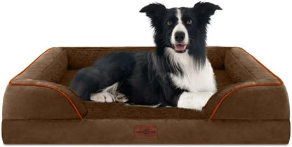 Comfort Expression Orthopedic Dog Bed for Extra Large Dogs with Bolster | Waterproof Dog Couch Bed with Washable Cover & Non-Slip Bottom, Supportive Egg Crate Foam XL Pet Bed, 42X30 Inch94