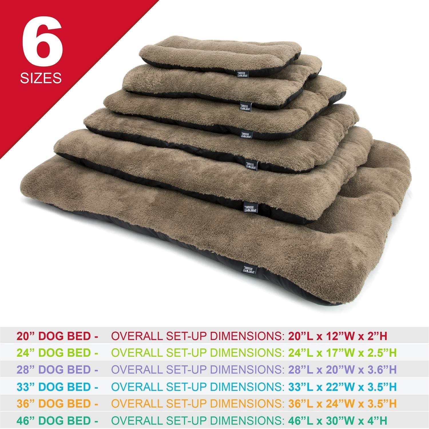 sportpet-designs-waterproof-pet-bed-fits-sportpet-plastic-dog-kennel-20-inches-brown