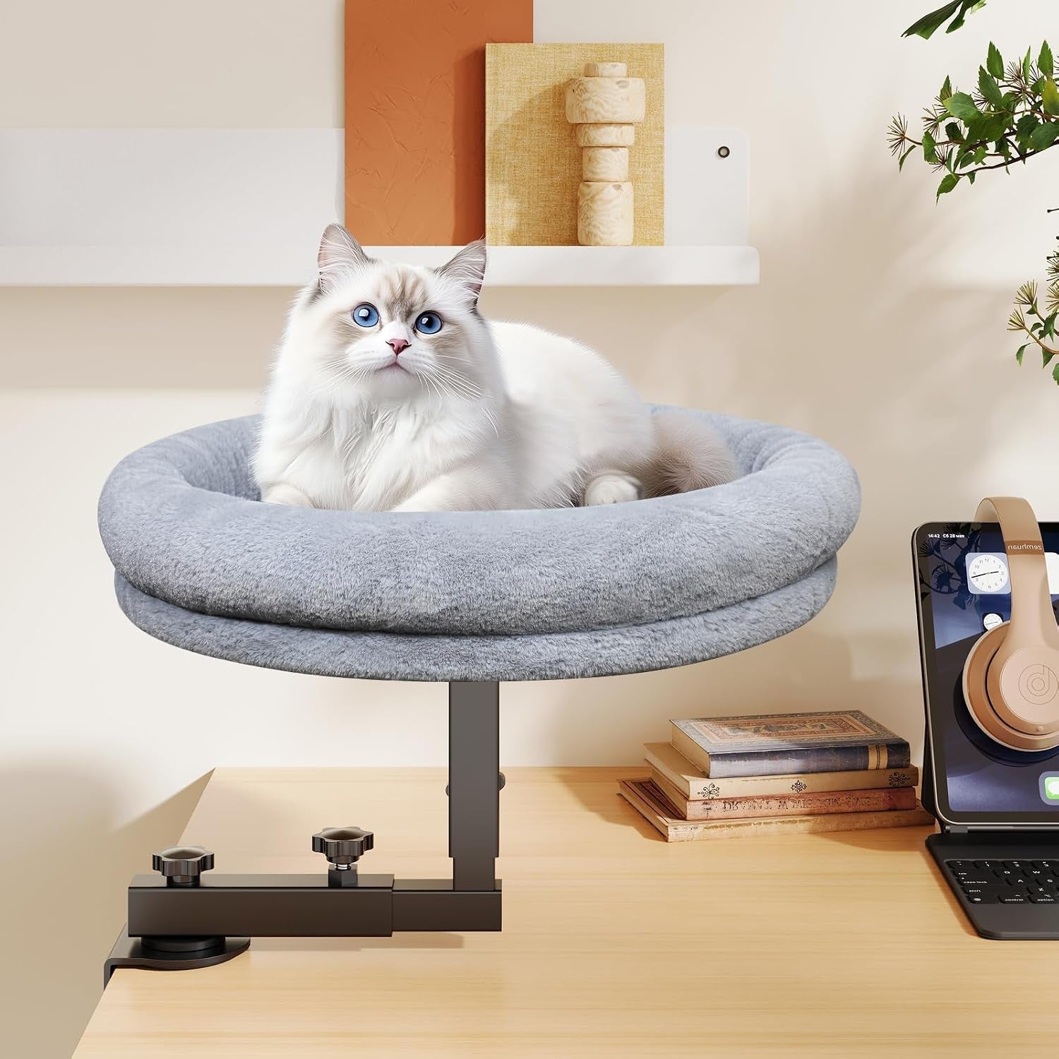 desk-cat-bed-18-cat-bed-for-desk-360-rotating-dark-gray-cat-bed-desk-with-plush-cushion-reinforced-frame-and-adjustable-position-for-home-or-office-desks