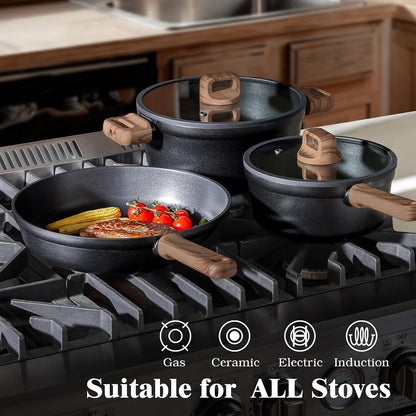 20Pcs Nonstick Pots and Pans Set, Black Titanium Cookware Set | Healthy Kitchen Cooking Set, Induction Compatible, Dishwasher Safe, PFOA/PFOS Free6