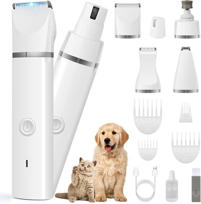 Veeconn Dog Clippers Grooming Kit Hair Clipper-Low Noise Paw Trimmer- Rechargeable - Cordless Quiet Nail Grinder Shaver for Cats and Other Pets1
