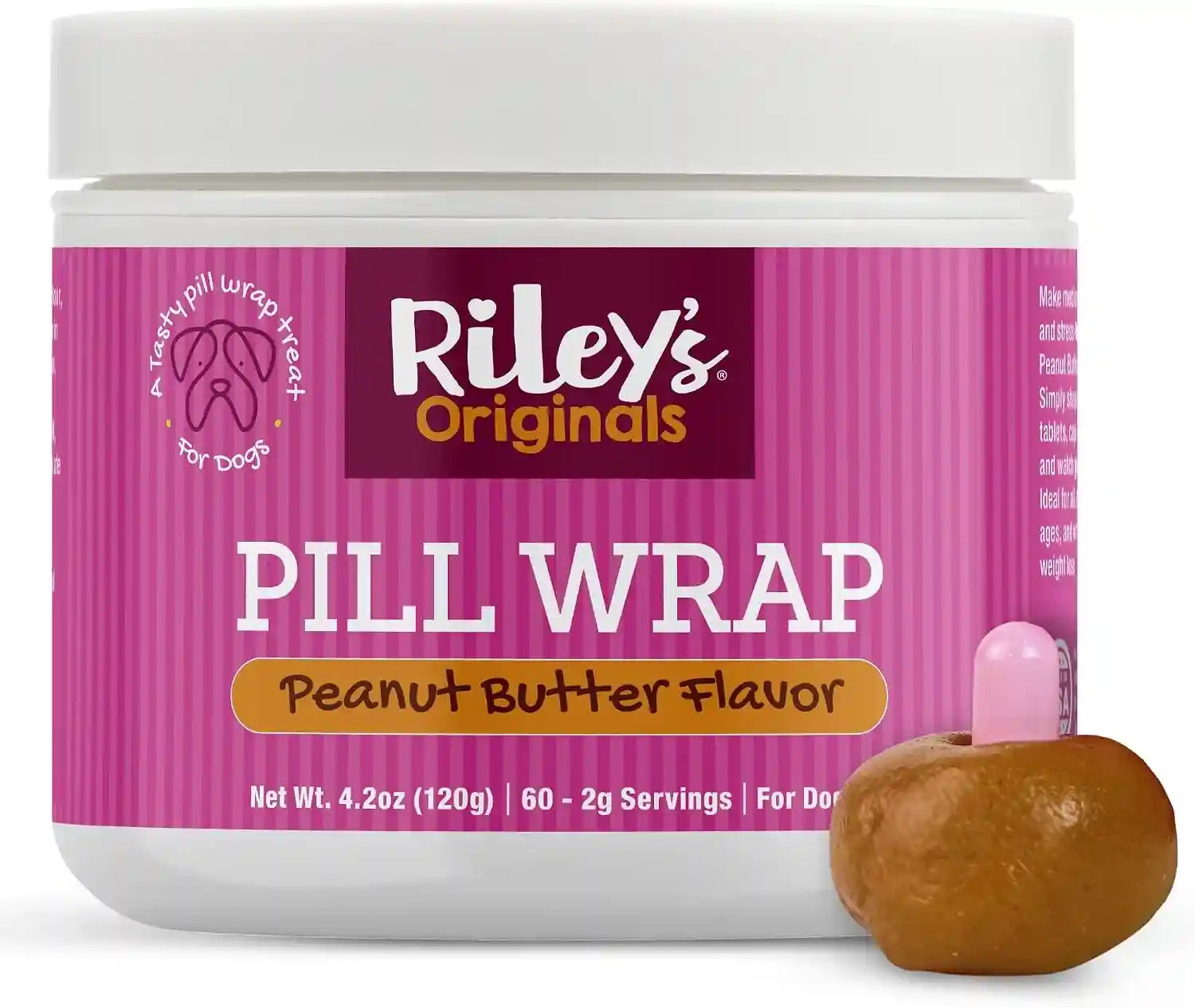 rileys-pill-wrap-for-dogs-cheese-bacon-pill-paste-for-dogs-4-2oz-wrap-capsules-tablets-in-a-tasty-pocket-or-pouch-to-mask-the-taste-flavored-treat-paste-for-easy-medication-time