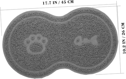 Cat Litter Box Mat PVC Cat Bowl Mat: Nonslip Waterproof for Litter Box That Ches - for under Pet Food Bowl, 17.7 X 10.2 X 0.2 Inch7