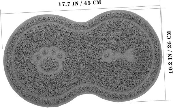 Cat Litter Box Mat PVC Cat Bowl Mat: Nonslip Waterproof for Litter Box That Ches - for under Pet Food Bowl, 17.7 X 10.2 X 0.2 Inch7