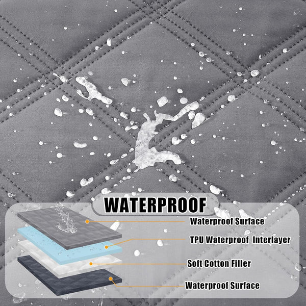 Smiry Waterproof Dog Bed Cover, Reversible Pet Blanket for Sofa Couch | Soft Washable Dog Blanket, Leakproof Couch Cover for Dogs Cats & Furniture Protection, 52X82, Grey/Dark Grey2