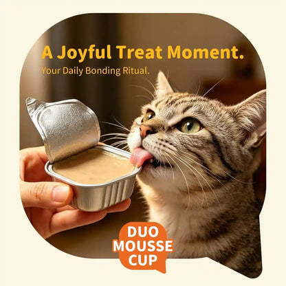 Cat Treat Cups,Dual-Layer Chicken Mousse Lickable Cat Treats & Wet Cat Food | Real Bursting Beads, , Dessert-Inspired Cat Treat Cups,Bubbleburst Grain-Free Variety Pack,(40G × 18 Cups)4