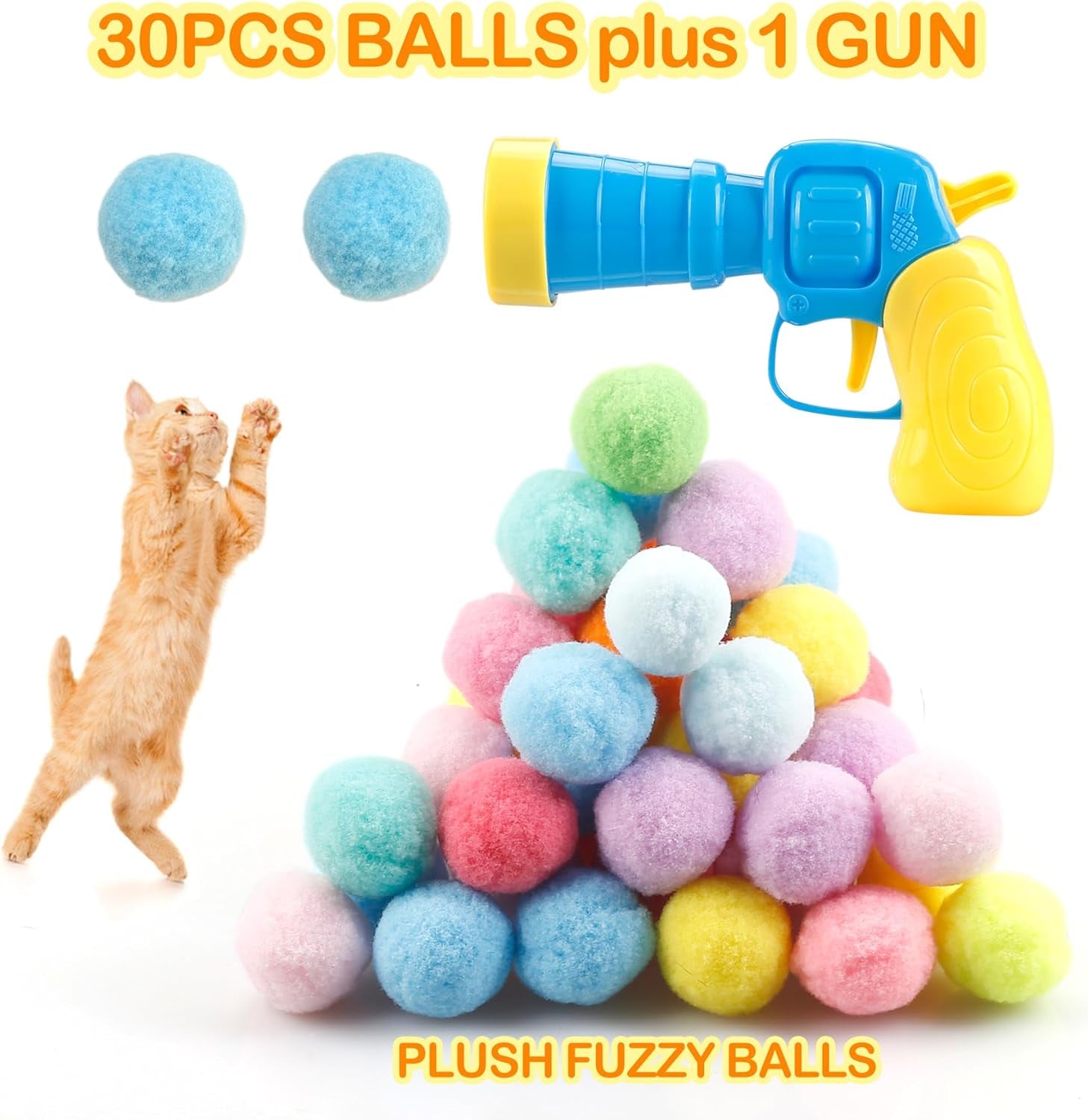 meohui-31pcs-cat-ball-toy-launcher-gun-cat-balls-fetch-toy-30pcs-plush-fuzzy-balls-launcher-cat-toy-for-cats-with-1-gun-funny-interactive-cat-toys-for-bored-indoor-adult-cats-cute-kitten-kitty-toys