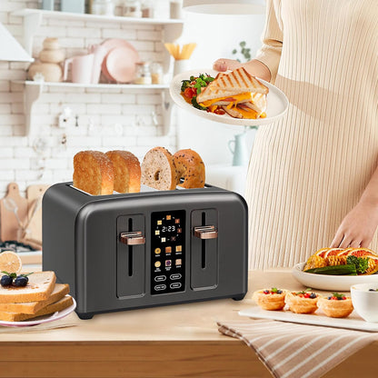 Touchscreen Toaster 4 Slice, 7 Shade, Stainless, 1800W Dark Metallic8