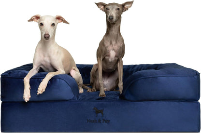 NOAH & PAW Large Dog Bed, 35X25X11 Inch, Orthopedic Dog Beds, Eggshell Memory Foam Infused with Cooling Gel, Inner Cover, Water Resistant, Machine Washable (Faux Leather)26