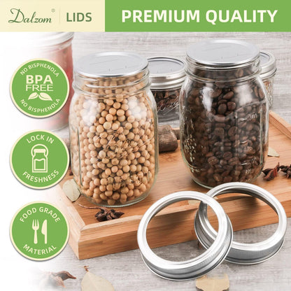 ® 72Pcs Canning Lids Regular Mouth, Premium Mason Jar Lids for Ball, Kerr Jars - Food Grade Material, 100% Fit & Airtight for Regular Mouth Mason Jars4