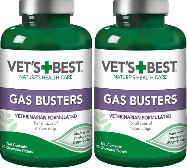 Vet'S Best Gas Busters Digestive Support Tablets for Dogs, 90 Count | Helps Relieve Gas, Bloating & Constipation, Supports Healthy Digestion, Chewable Daily Digestive Aid for Dogs10
