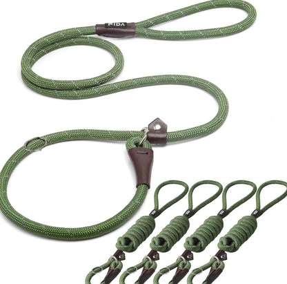Fida Durable Slip Lead Dog Leash, 6 FT X 1/2" Heavy Duty Dog Loop Leashes, Comfortable Strong Rope Slip Leash for Large Medium Dogs, No Pull Pet Training Lead with Highly Reflective(1/2", Black)22