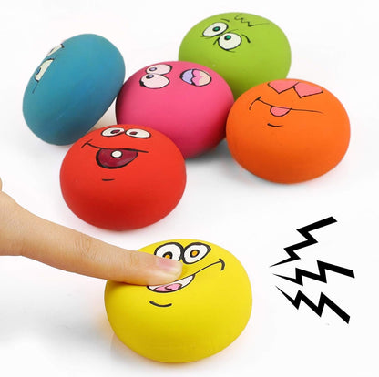 Smile Face Dog Squeaky Toys Soft Latex Squeak Balls for Puppy Small Pet Dogs 6 Pcs/Set3