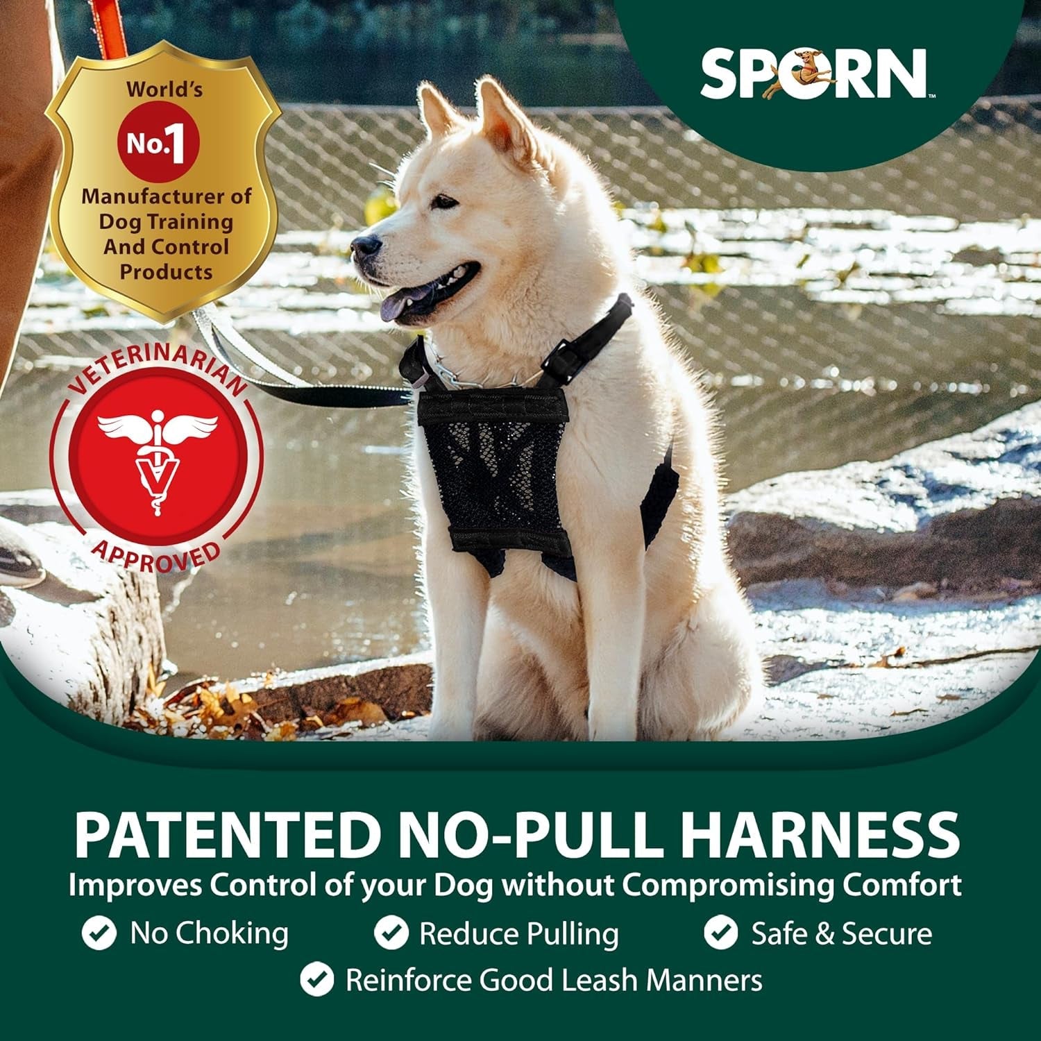 sporn-no-pull-dog-harness-durable-nylon-mesh-harness-for-large-dogs-no-choke-design-padded-restraint-sleeves-adjustable-fit-easy-on-off-large-xl-for-extra-large-breeds-black