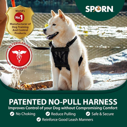 Sporn No Pull Dog Harness, Durable Nylon Mesh Harness for Large Dogs, No Choke Design, Padded Restraint Sleeves, Adjustable Fit, Easy On/Off, Large/Xl for Extra Large Breeds, Black2