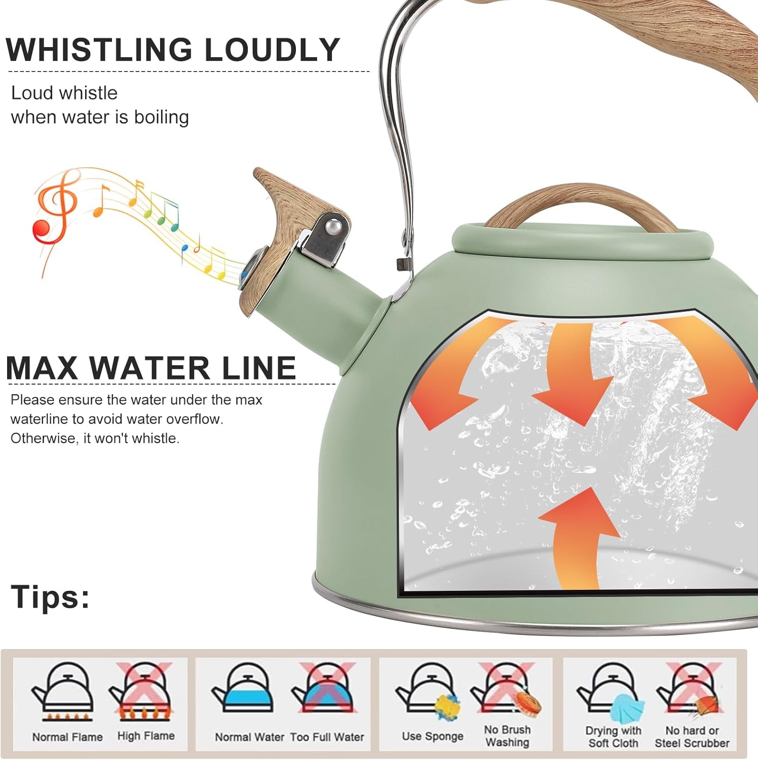 tea-kettle-100-oz-3-liter-whistling-tea-kettle-tea-pots-for-stove-top-food-grade-stainless-steel-with-wood-pattern-folding-handle-loud-whistle-kettle-for-tea-coffee-milk-green