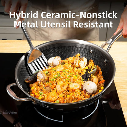 12" Hybrid Ceramic Nonstick Wok for Home Daily Cooking | Scratch-Resistant,Stay-Cool Handle,Dishwasher Oven Safe, Induction Ready, PFOA Free Compatible with All Cooktops5
