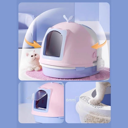 Pet Supplies, Covered Cat Litter Box with Scoop,Top Entry Anti-Splash Design For(Gray)6