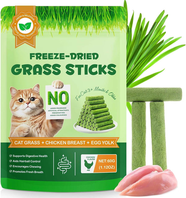 180G/6.4Oz Cat Grass Treats for Hairball Control, Natural Teeth Cleaning & Fresh Breath, Crunchy Catnip Flavored Biscuits with Barley Grass, Cat Training Rewards for All Breeds10