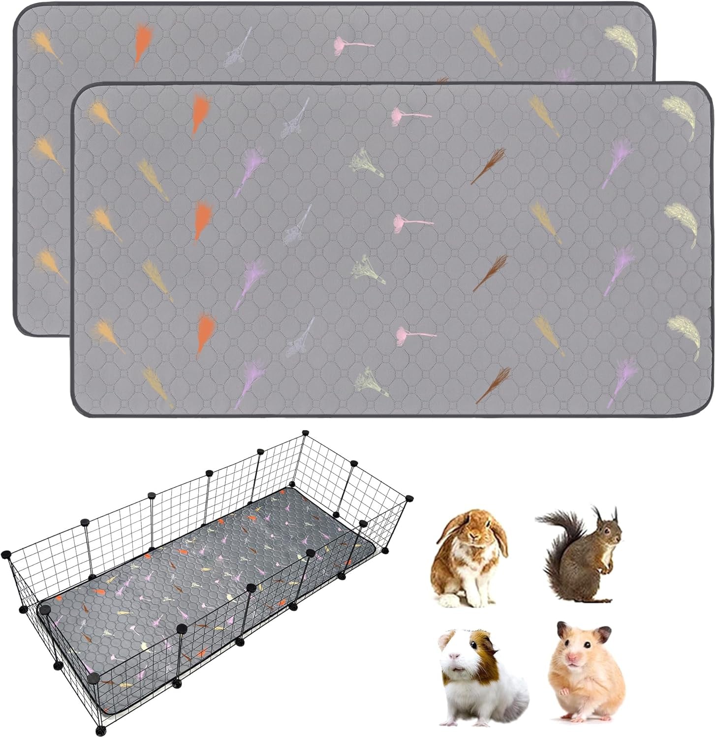 2pcs-guinea-pig-cage-liners-guinea-pig-fleece-cage-liners24x48-super-absorbent-washable-pee-pads-reusable-for-rabbit-hamster-chinchilla
