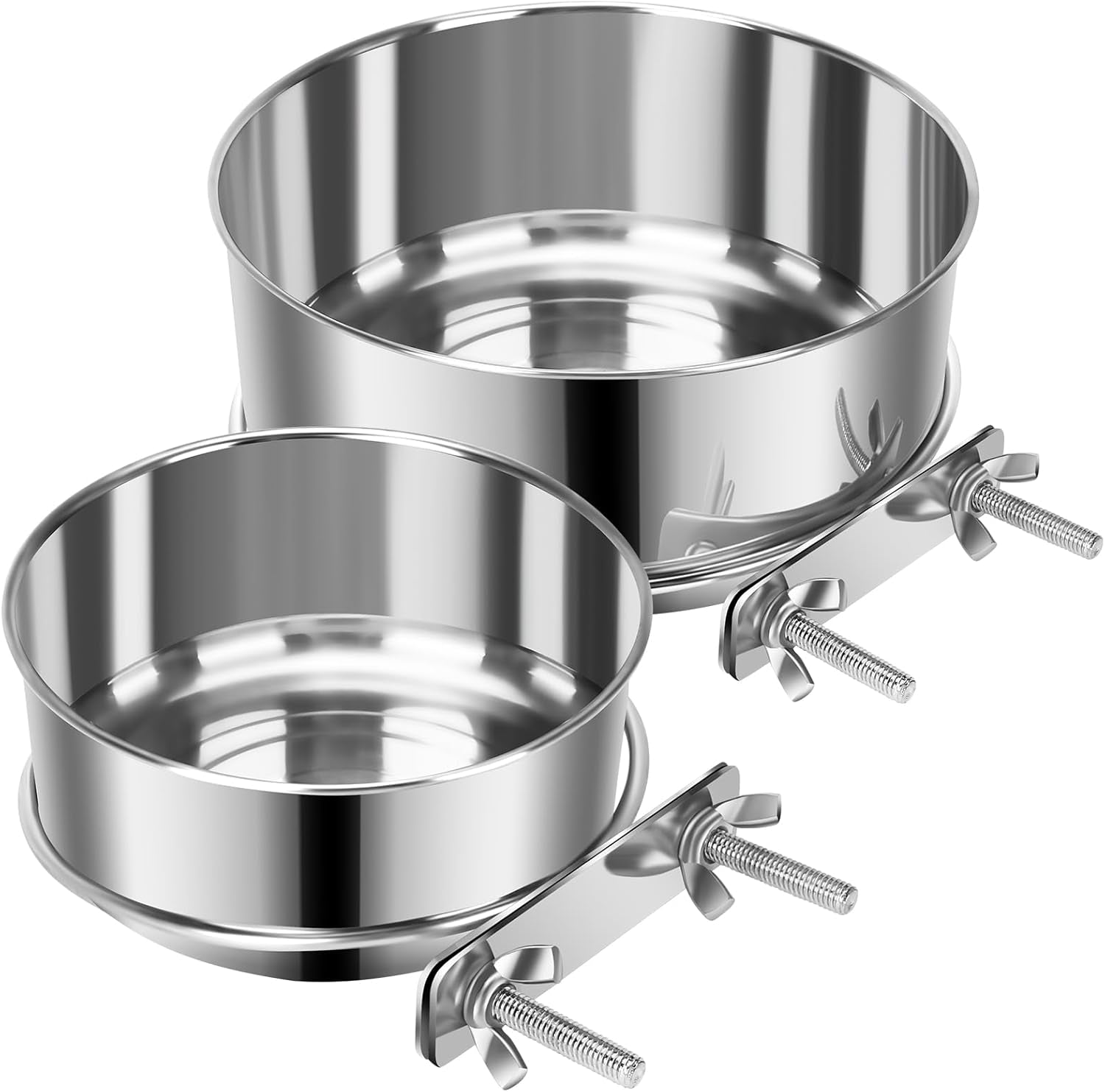2-pcs-small-pet-dog-food-water-bowl-for-cage-stainless-steel-non-spill-kennel-hanging-cats-pets-bowls-with-clamp-holder-crate-feeder-dish-for-small-dogs-pets-4-7x1-9-3-9x1-7