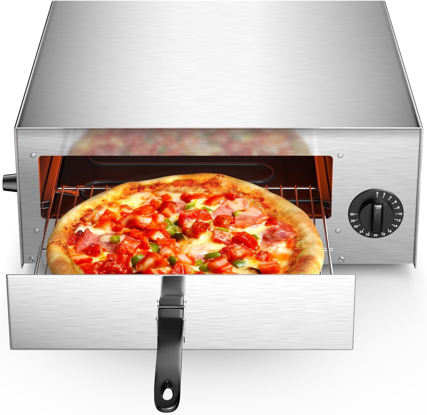indoor-pizza-oven-countertop-1450w-30mins-timer-multifunctional-electric-cooker-handle-removable-tray-kitchen-and-commercial-use