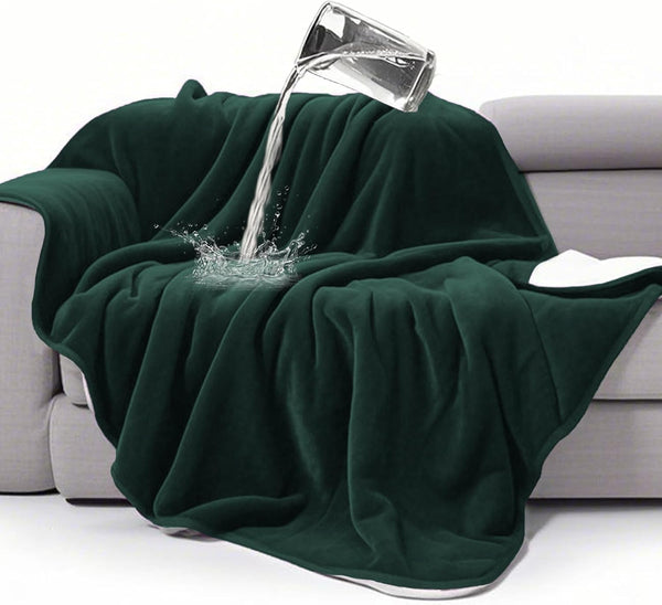Gogobunny Waterproof Bed Blanket, Reversible Sherpa Fleece Throw Blanket for Dog Puppy Cat, Furniture Cover Protects Bed Couch Sofa from Liquid Pee and Pet Fur (Dark Purple, 50X60 Inches)34