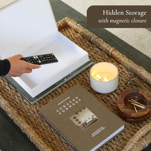 Decorative Books for Home Decor - 2 Linen Fake Books for Decorating Shelf | Faux Book Box Set for Hidden Storage and Decoration - Neutral Coffee Table Book for Any Home Aesthetic, Bookshelf, Shelves6