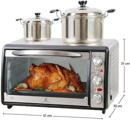 Stainless Steel Toaster Oven with Top Hot Plate Extra Large Keep Warm Function Timer Shomer Shabbos or Le Shabat Shabbat2