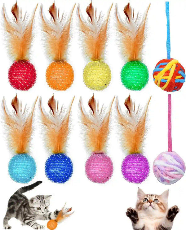 PET SHOW 20 Pcs Cat Crinkle Toy Ball 2.5Inch Mylar Cat Pounce Chase Toys Colorful Paper Ball Chase Training Activity for Cats Kittens13