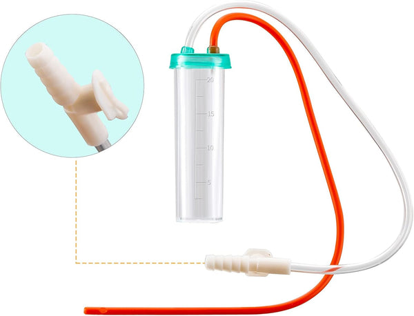REDDOUDOU Newborn Puppy Kitten Small Animal Sterile Mucus Extractor Suction Catheter, Animal Kid Puppy Kitten Tube Feeding Kit 8 FR Red Feeding Tubes with 20Ml Syringes and Bulb Aspirator6