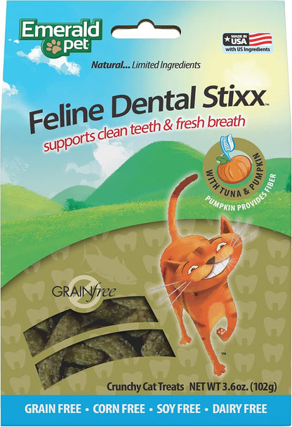 Emerald Pet Grain-Free Chicken Cat Dental Treats – Crunchy Dental Sticks for Cats to Clean Teeth, Reduce Plaque & Tartar, Freshen Breath – Pumpkin for Digestive Health, Natural Cat Chews, 3.6 Oz9