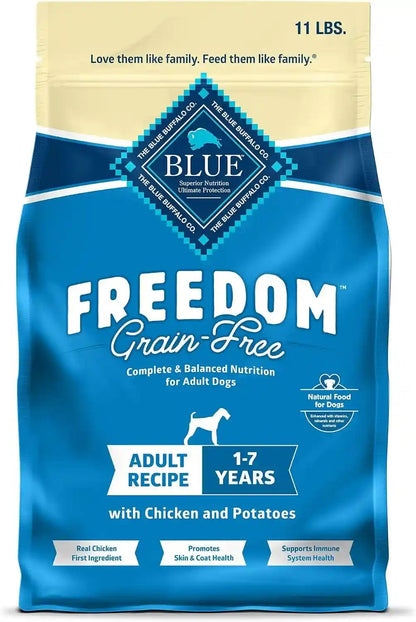 Blue Buffalo Freedom Grain-Free Dry Dog Food, Complete & Balanced Nutrition for Adult Dogs, Made in the USA with Natural Ingredients, Chicken & Potatoes, 24-Lb Bag13