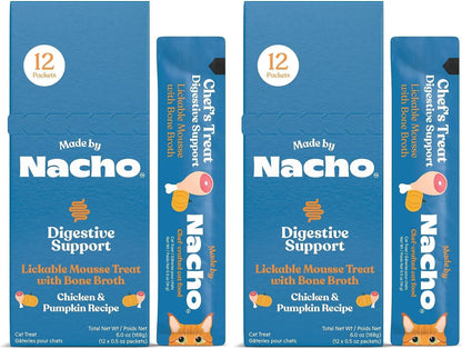 Made by Nacho Lickable Cat Treats Mousse Tubes 12 Count with Bone Broth Chicken Recipe (.5 Oz) No Grains, Corn, Wheat or Soy12