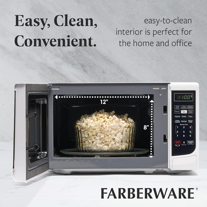0.7 Cu. Ft. Countertop Microwave Oven – 700 Watts Power, Auto Cook Settings, Defrost, Easy Clean and Child Safety Lock - White5