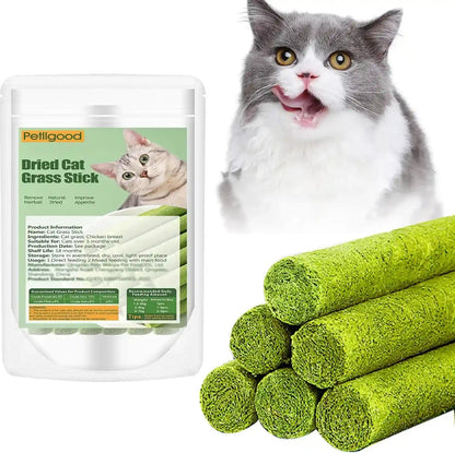 30G Cat Grass Sticks, Freeze Dried Cats Grass Teething Stick, Edible Cat Chew Toy for Teeth Cleaning Dental Health and Hairball Removal2