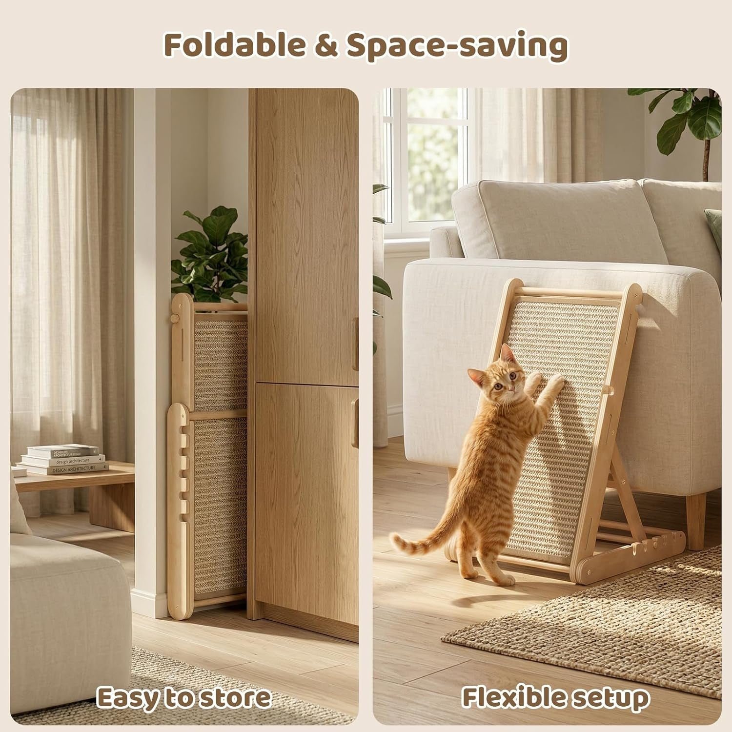 xiaz-cat-scratcher-23-sisal-cats-scratching-board-with-5-adjustable-heights-no-assembly-required-foldable-cat-scratchers-for-indoor-cats-and-kittens-ready-to-use