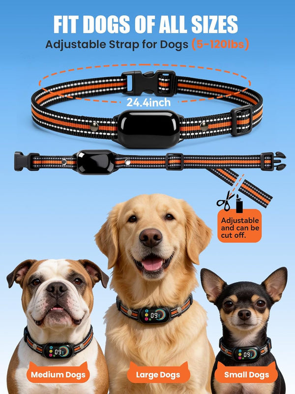 2-In-1 Dog Bark Collar & Shock Collar, IPX7 Waterproof E Collars with AI Anti-Bark/Beep/Vibration/Shock/No Shock for Small Medium Large Dog(5-120Lbs), Dog Training Collar with 3300FT Remote6