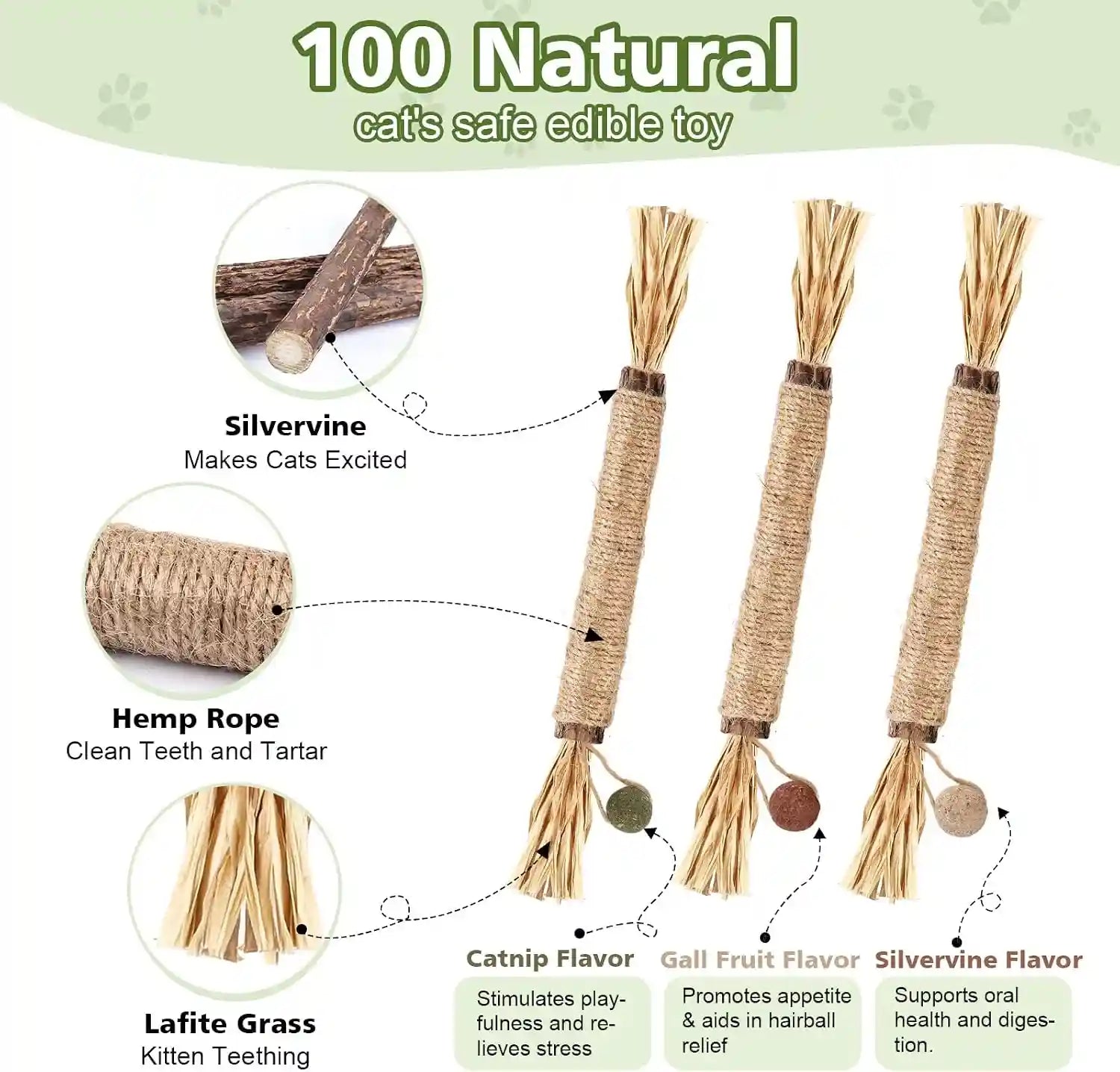 wousedo-7-pack-silvervine-sticks-cat-toy-with-catnip-matatabi-ball-natural-chew-toys-for-anxiety-relief-dental-care-teeth-cleaning-sticks-for-indoor-cats-kittens